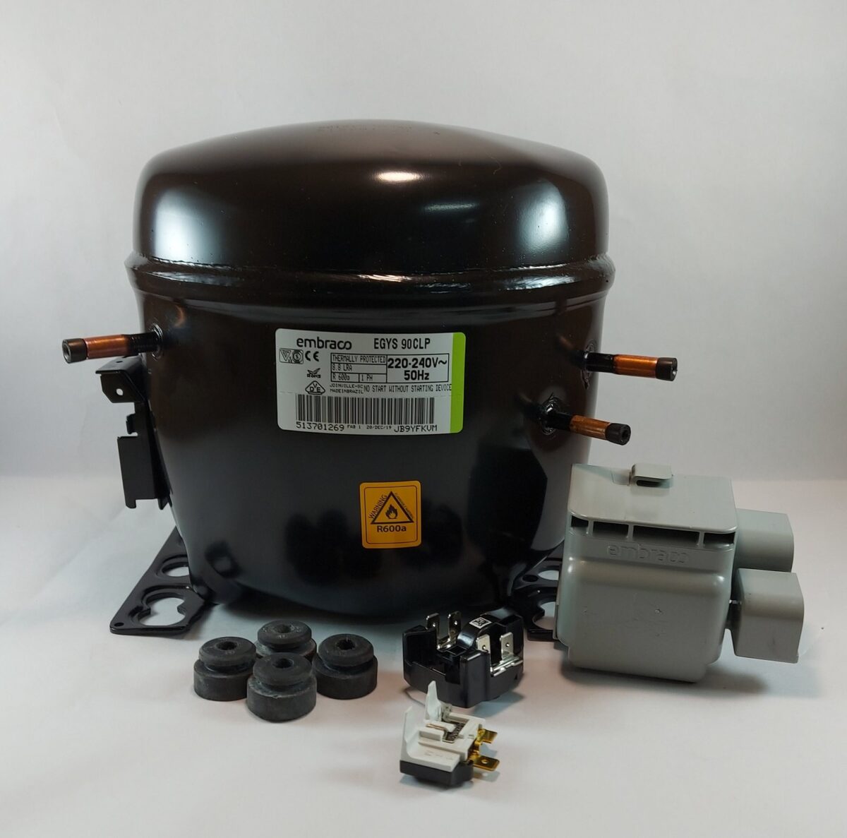 Compresor embraco R600a 1/4+HP - EGYS 90 CLP - 187 Fr/h - Imagen 1