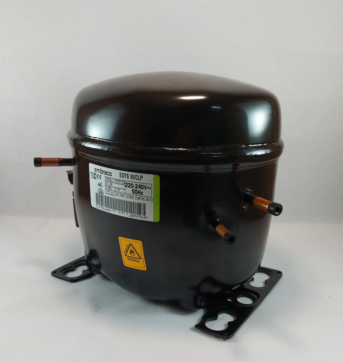 Compresor embraco R600a 1/4+HP - EGYS 90 CLP - 187 Fr/h - Imagen 2