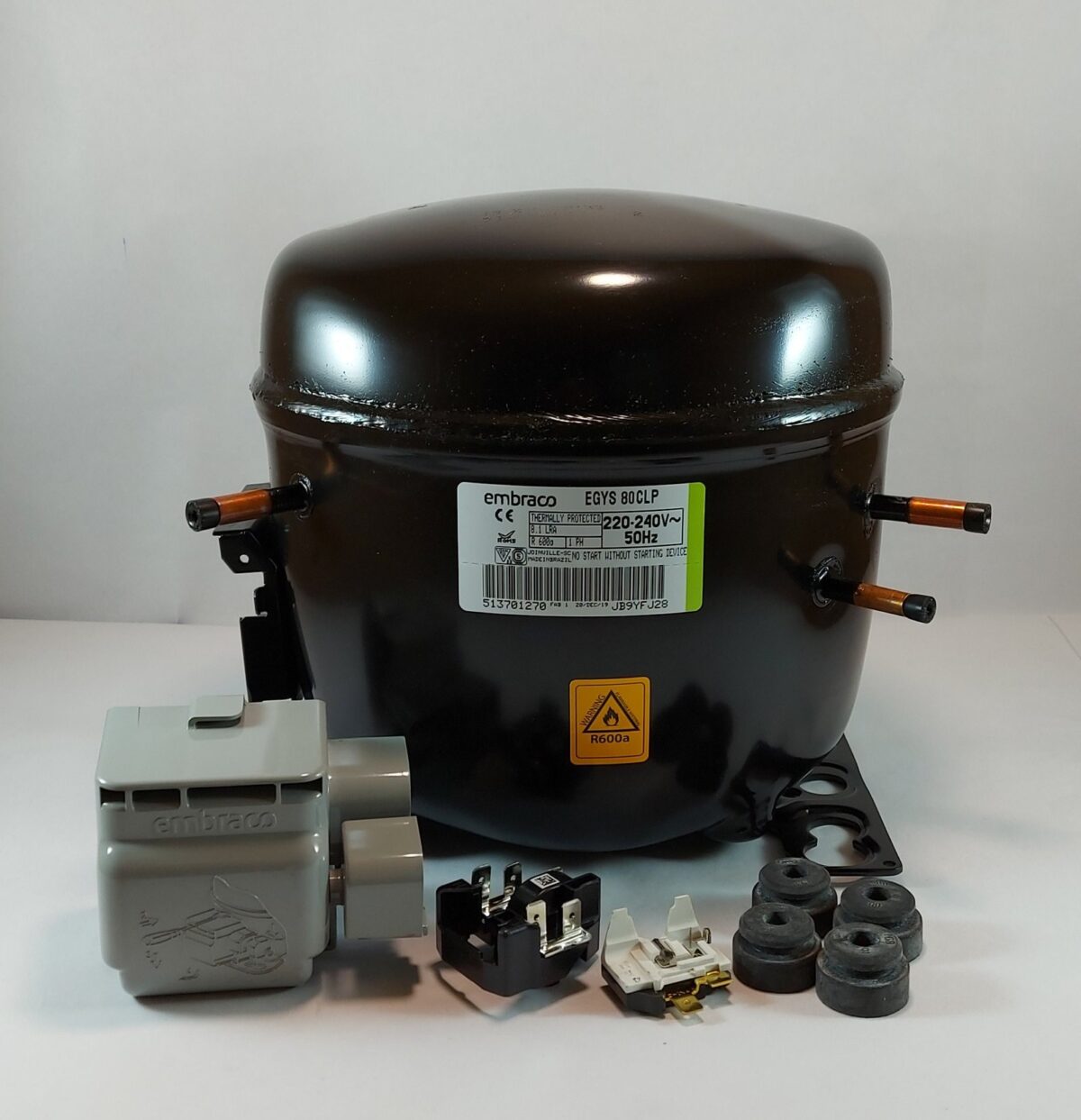 Compresor embraco R600a 1/4HP - EGYS 80 CLP - 170 Fr/h - Imagen 1