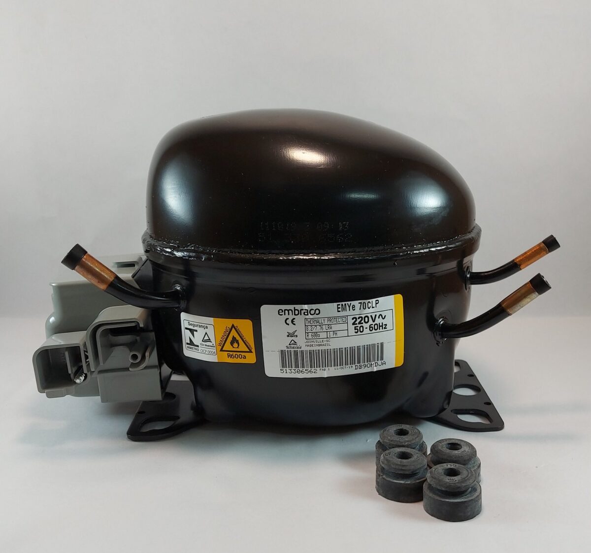 Compresor embraco R600a 1/5HP - EMYe 70 CLP - 157 Fr/h - Imagen 1