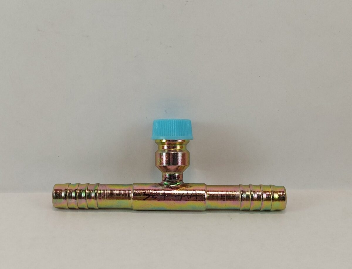 Unión doble de Hierro 13/32" con válvula R134 - Imagen 1