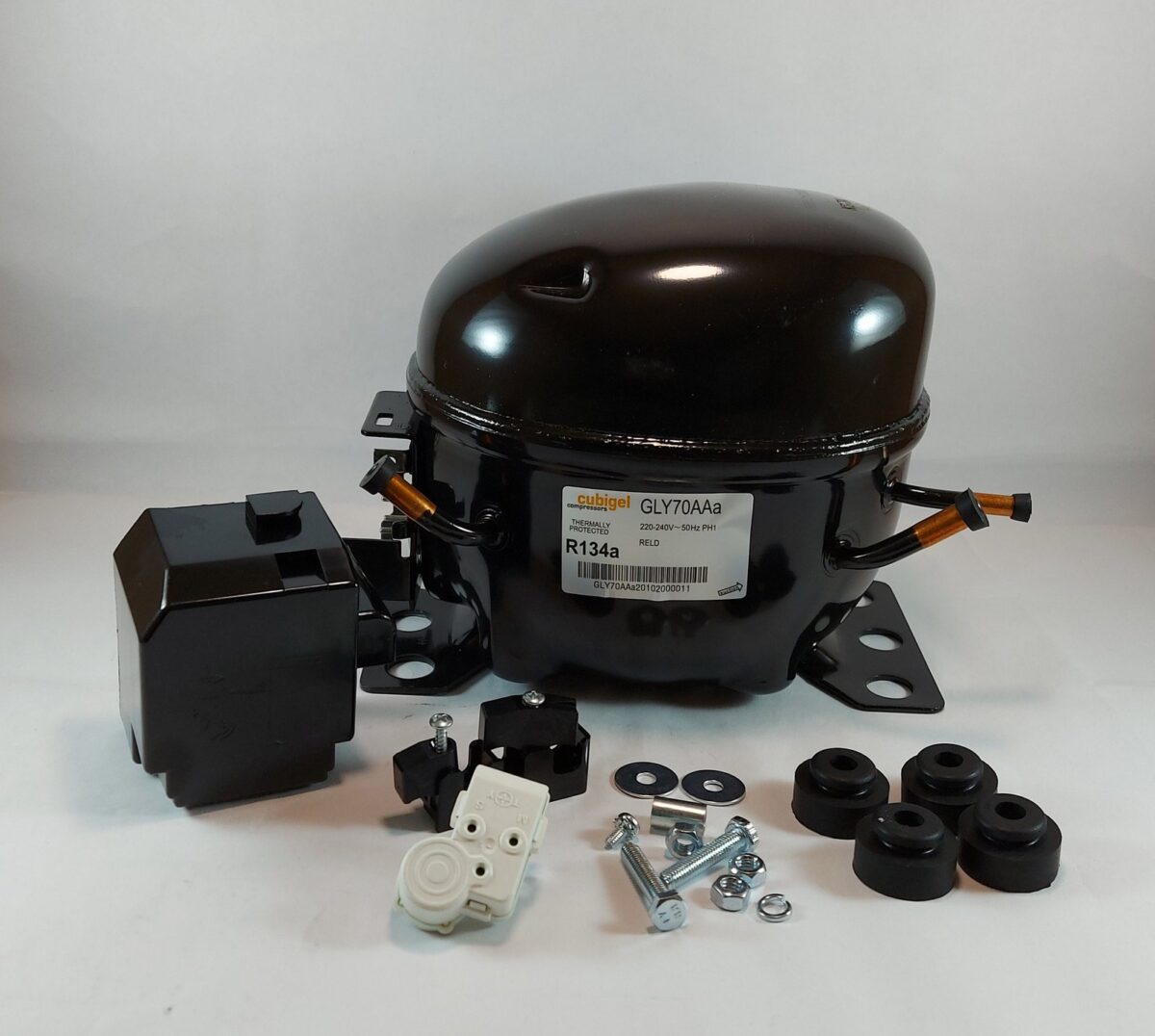 Compresor Cubigel 1/4 HP GLY70a- LBP-R134 220v 50hz - Imagen 1