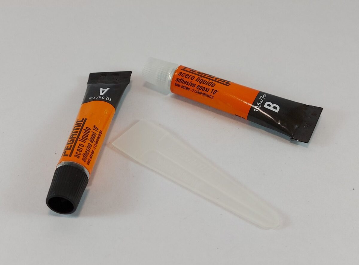 Adshesivo Pegamil epoxi X 14ML gris metalico - Imagen 2