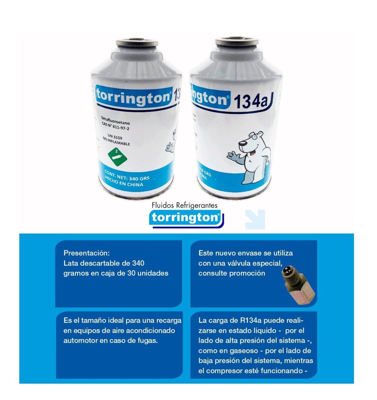 Lata Torrington R134a x 340grs - Imagen 3