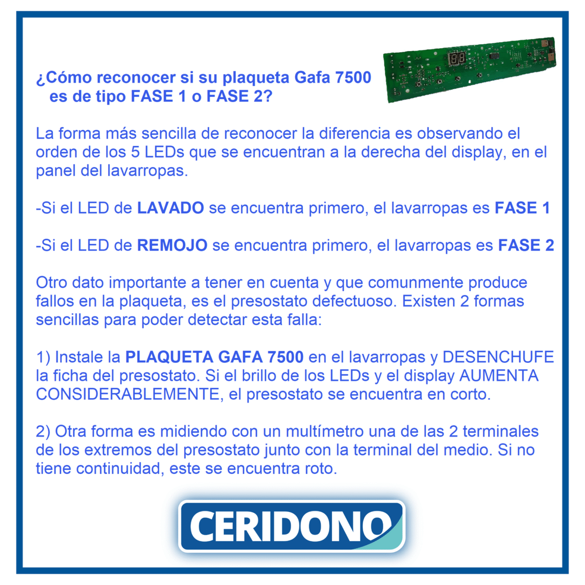 PLAQUETA GAFA 6500/7500 FASE I - Imagen 3