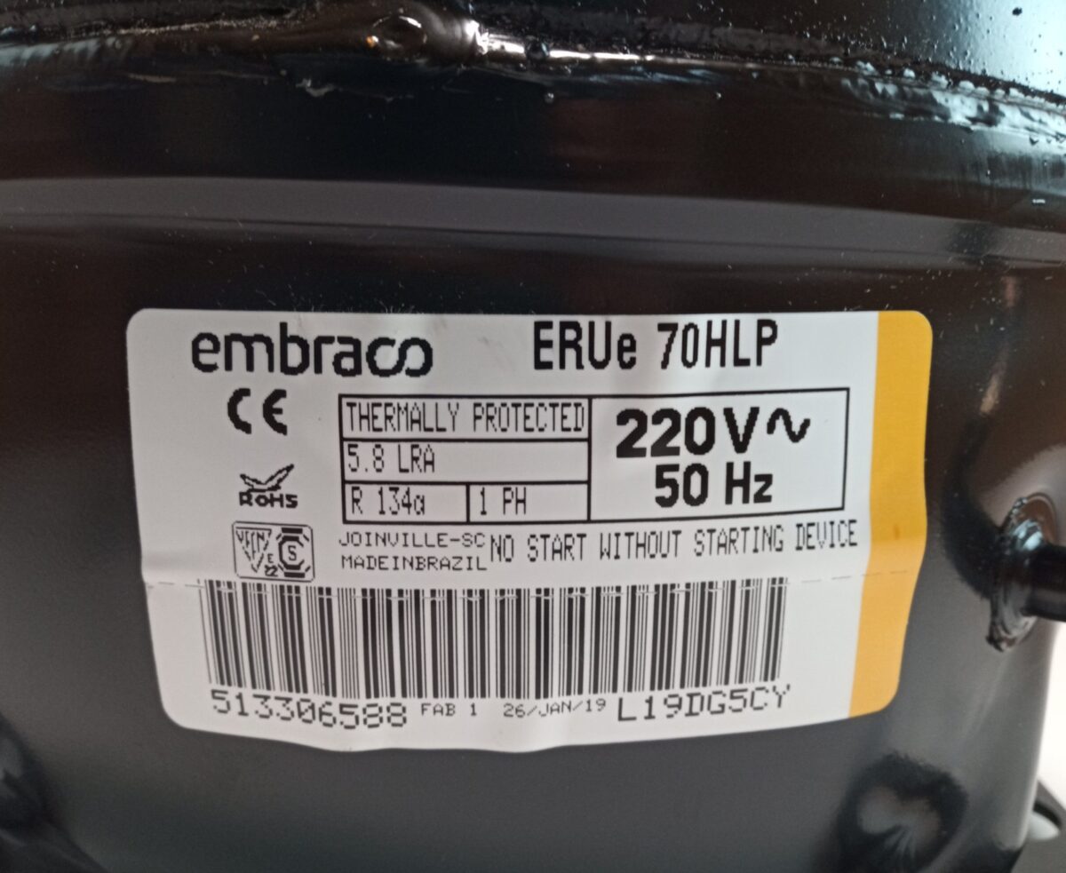 Compresor Embraco ERUe 70HLP - R134a 1/5HP - Imagen 5