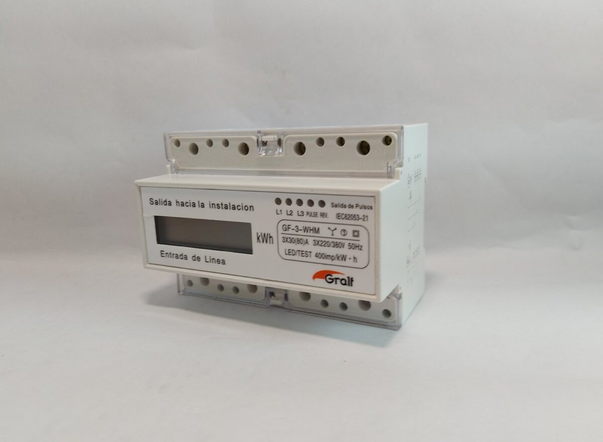 Medidor de KW/h Trifásico 3 x 20 (100)A / 3 x  240/415V - Imagen 2