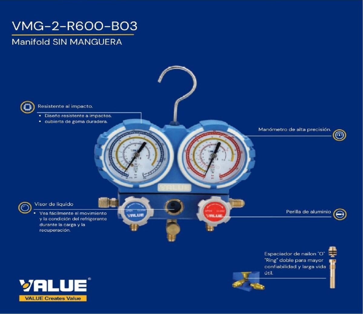 Manifold Value VMG-2 R600 - B03 Sin Mangueras en Blister - Imagen 4